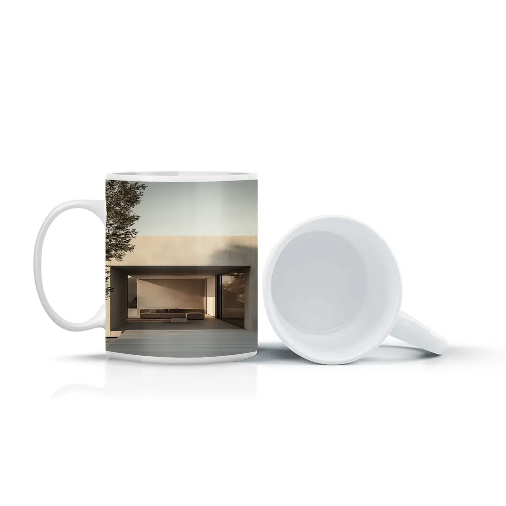 Minimalist Concrete House Open Living Space – Mugs