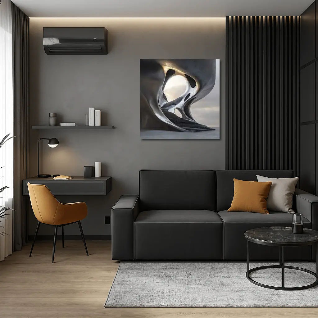 Futuristic Concrete Architecture Organic Flowing Structure – Wall Art