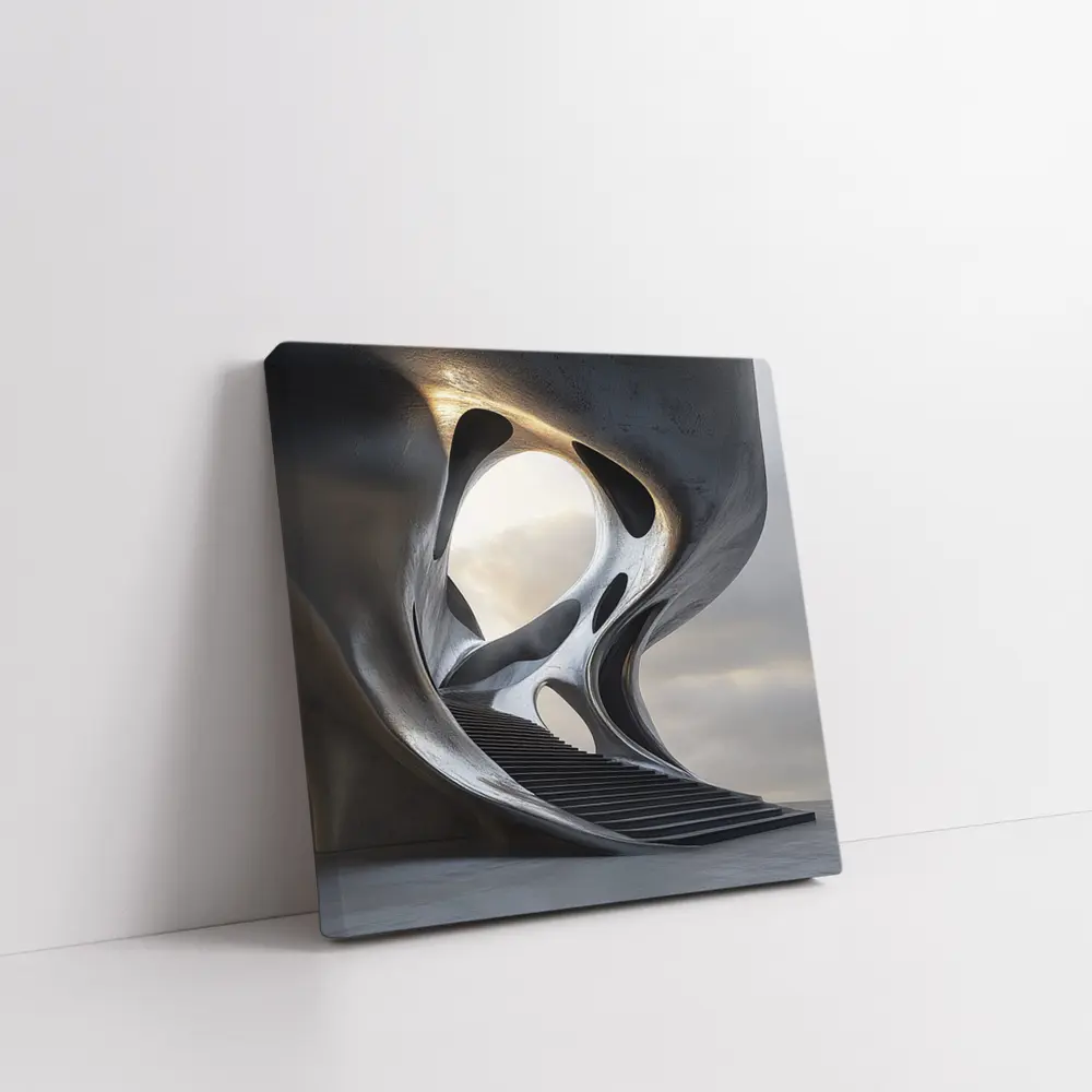 Futuristic Concrete Architecture Organic Flowing Structure – Wall Art