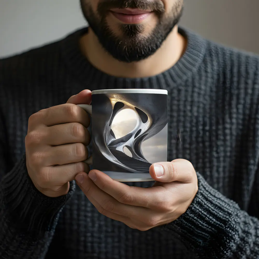 Futuristic Concrete Architecture Organic Flowing Structure – Mugs