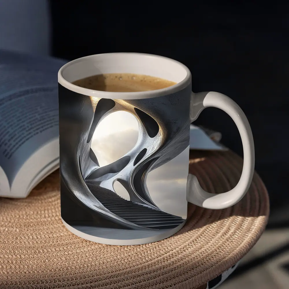 Futuristic Concrete Architecture Organic Flowing Structure – Mugs