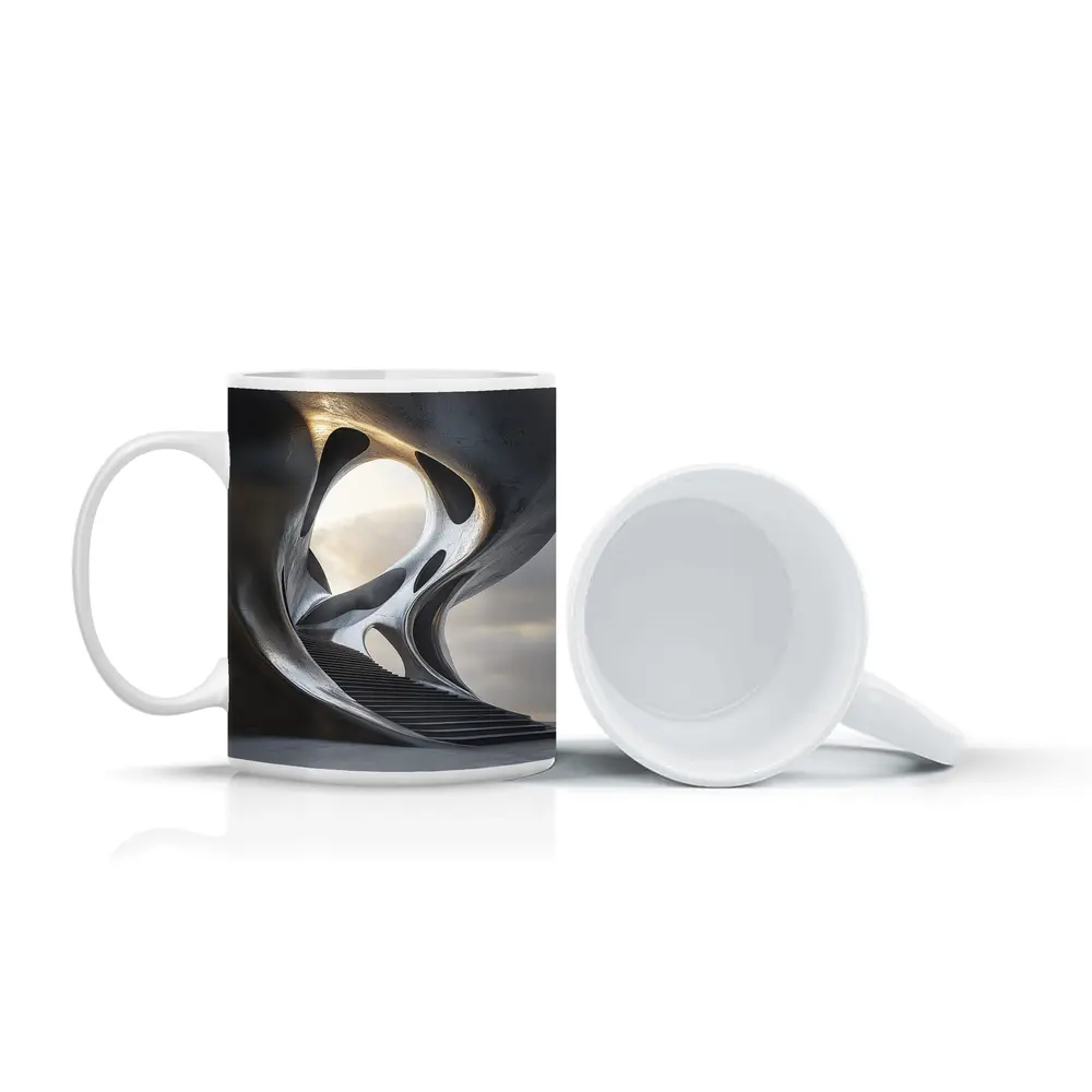 Futuristic Concrete Architecture Organic Flowing Structure – Mugs