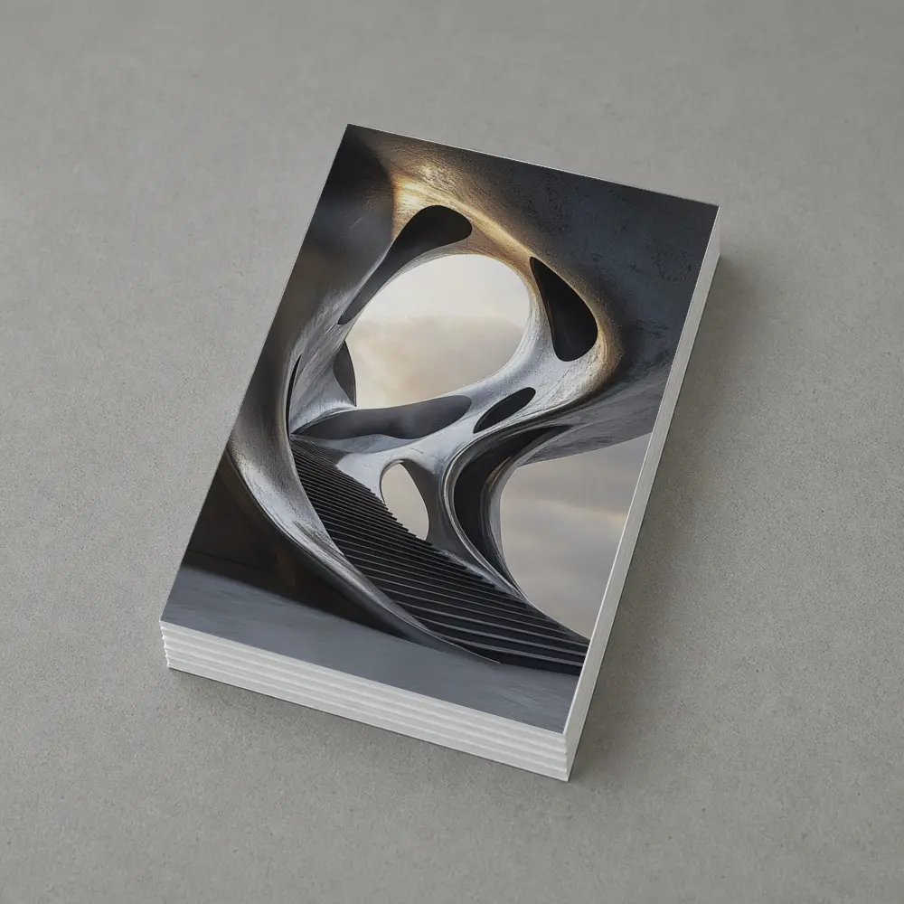 Futuristic Concrete Architecture Organic Flowing Structure – Postcards