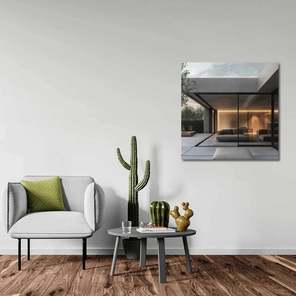 Minimalist Concrete Home Open Living Space – Wall Art