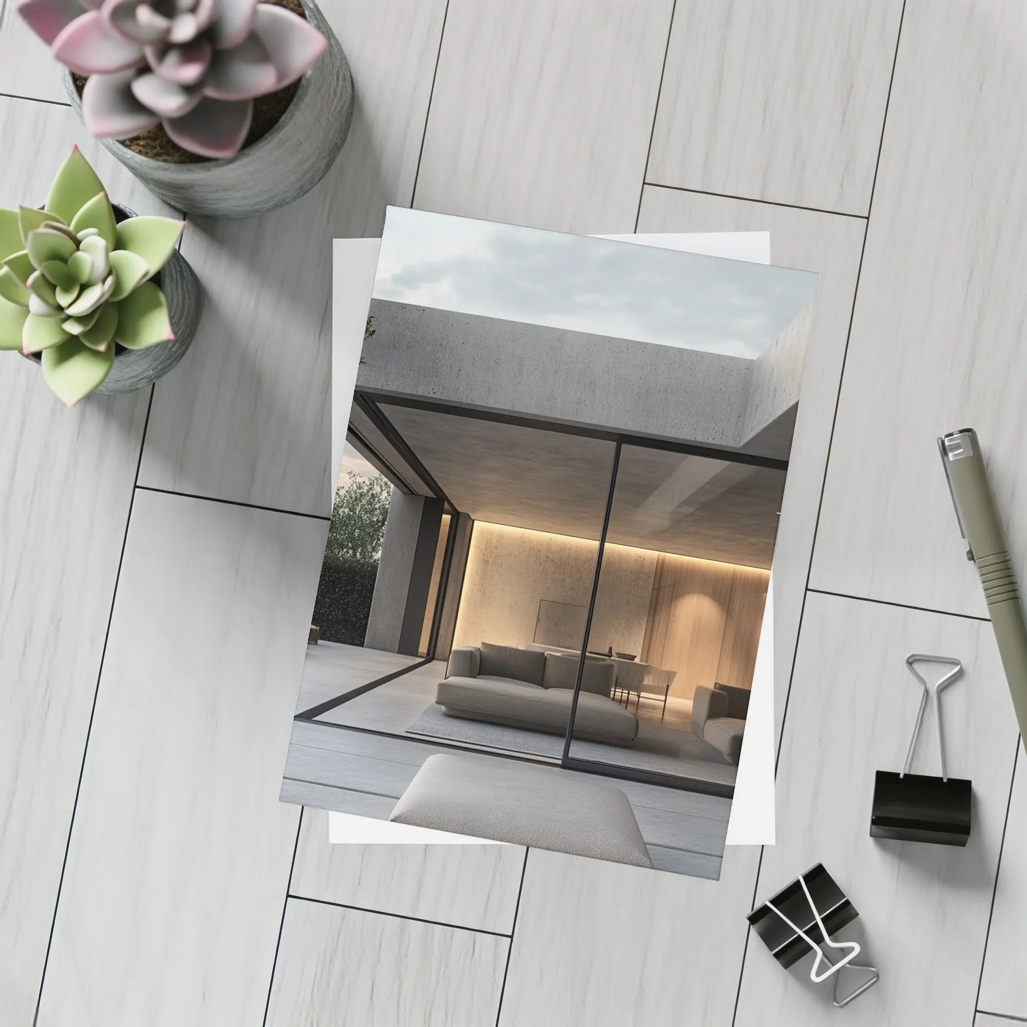 Minimalist Concrete Home Open Living Space – Postcards