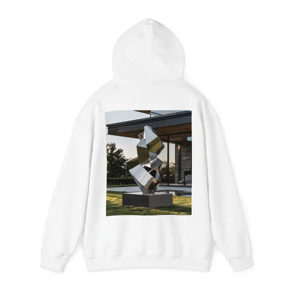 Polished Steel Abstract Sculpture Modern House Lawn – Hoodies