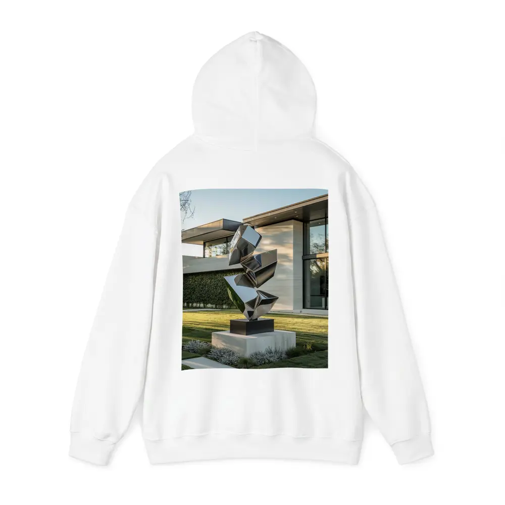 Polished Steel Abstract Sculpture Modern House Garden – Hoodies