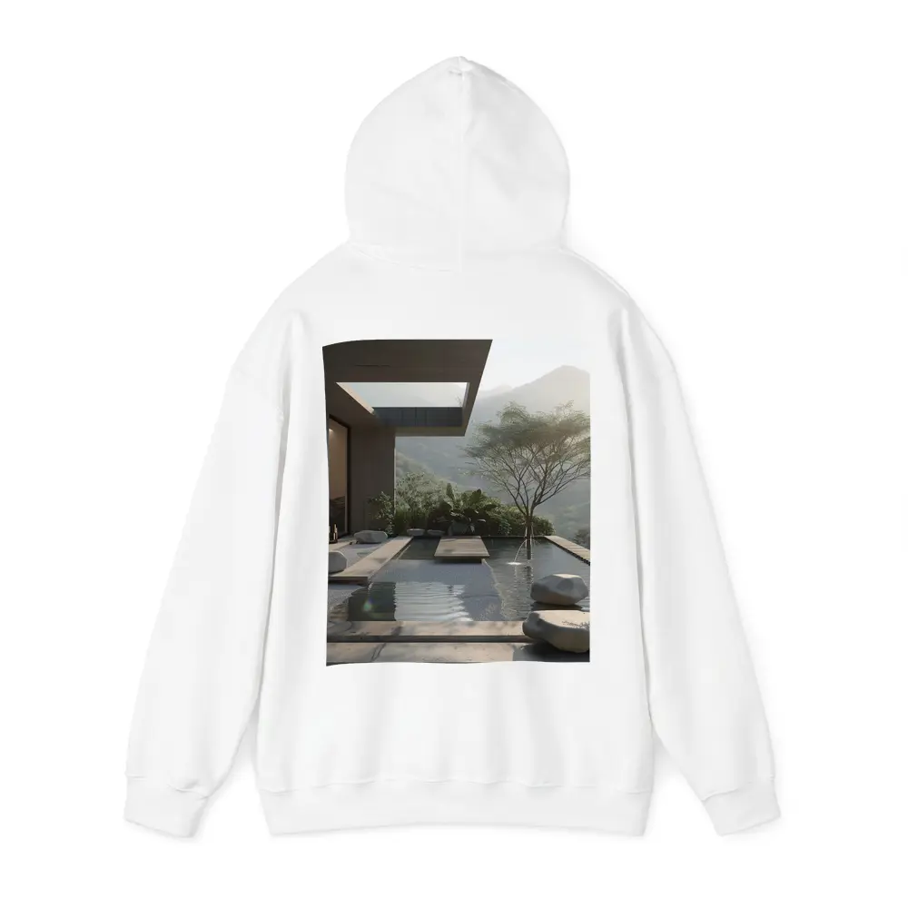 Modern Zen Courtyard Pool Mountain View – Hoodies