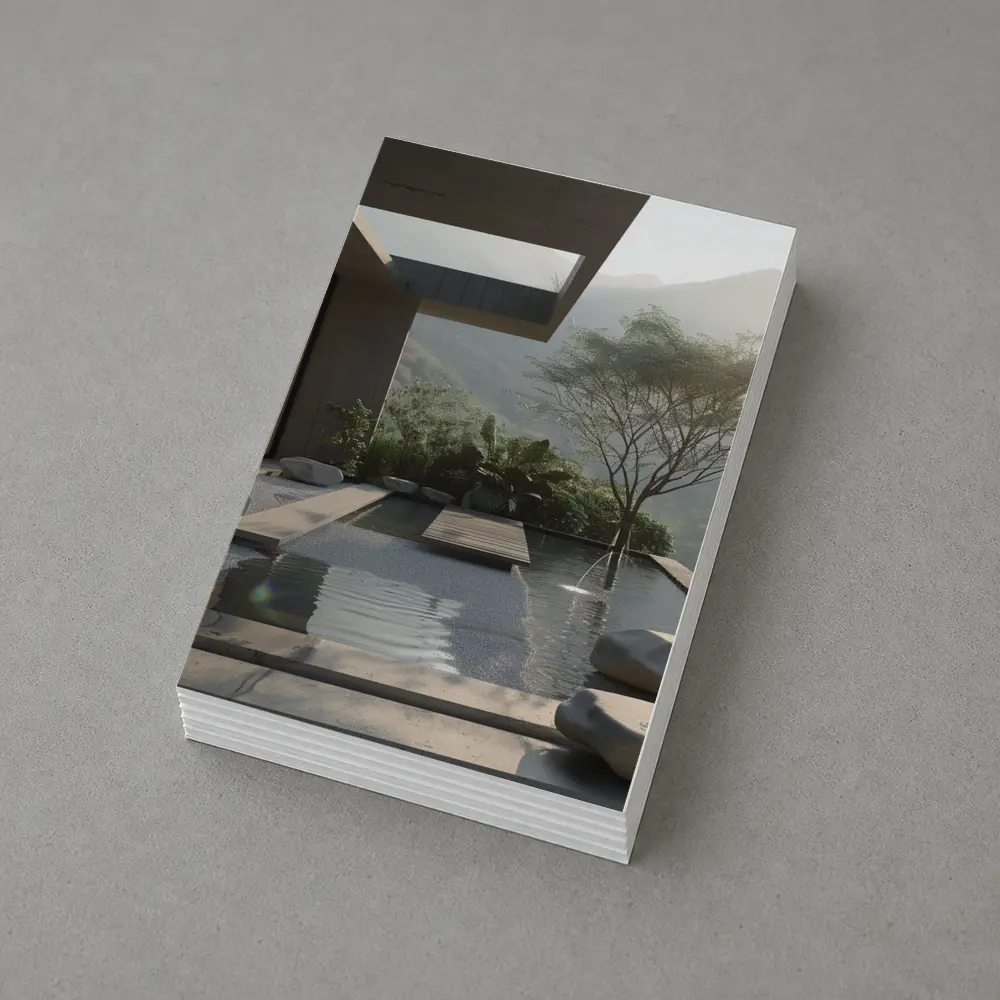 Modern Zen Courtyard Pool Mountain View – Postcards