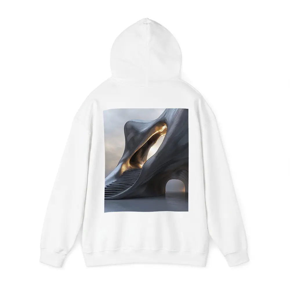 Futuristic Organic Architecture Gold Light Structure – Hoodies