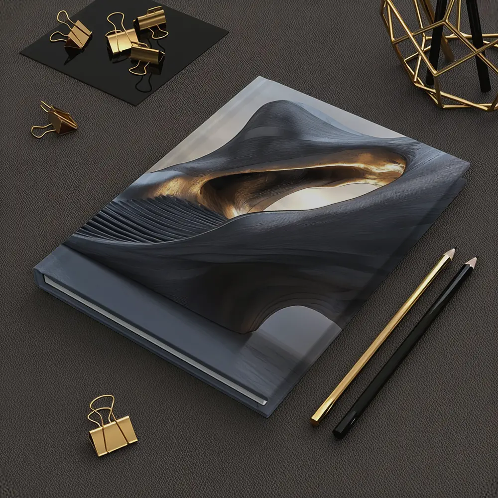 Futuristic Organic Architecture Gold Light Structure – Notebooks