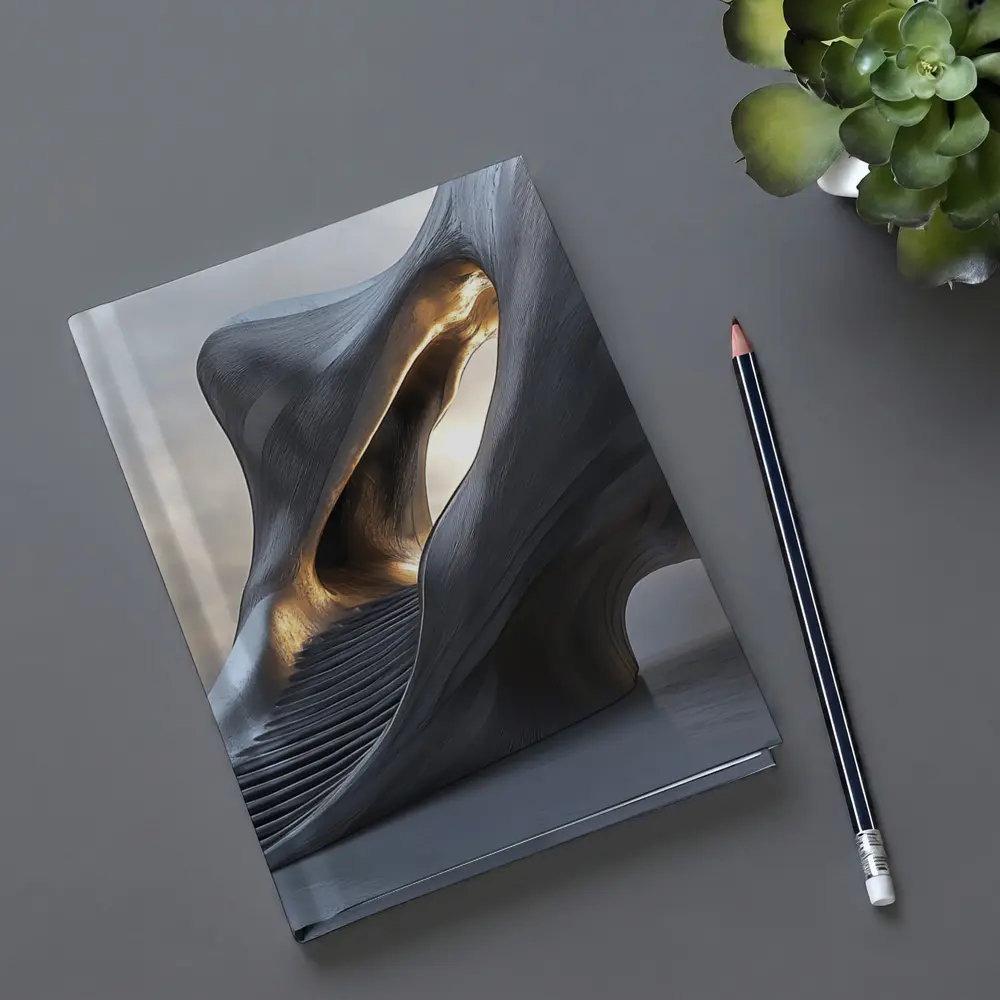 Futuristic Organic Architecture Gold Light Structure – Notebooks