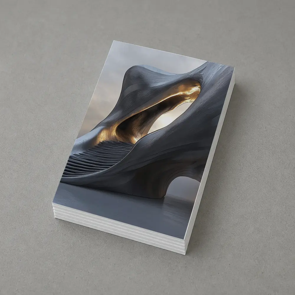 Futuristic Organic Architecture Gold Light Structure – Postcards