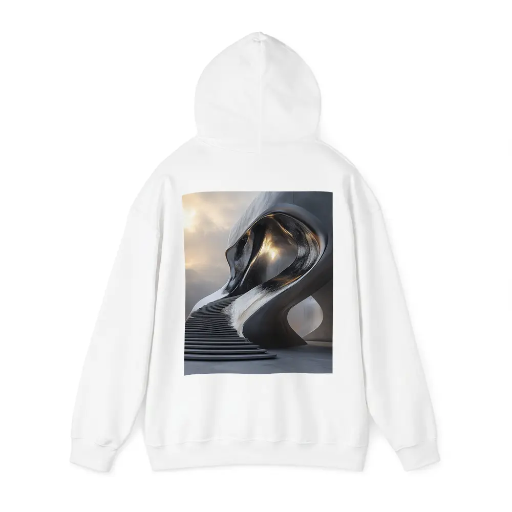 Futuristic Sculptural Architecture Cloudy Sky Art – Hoodies