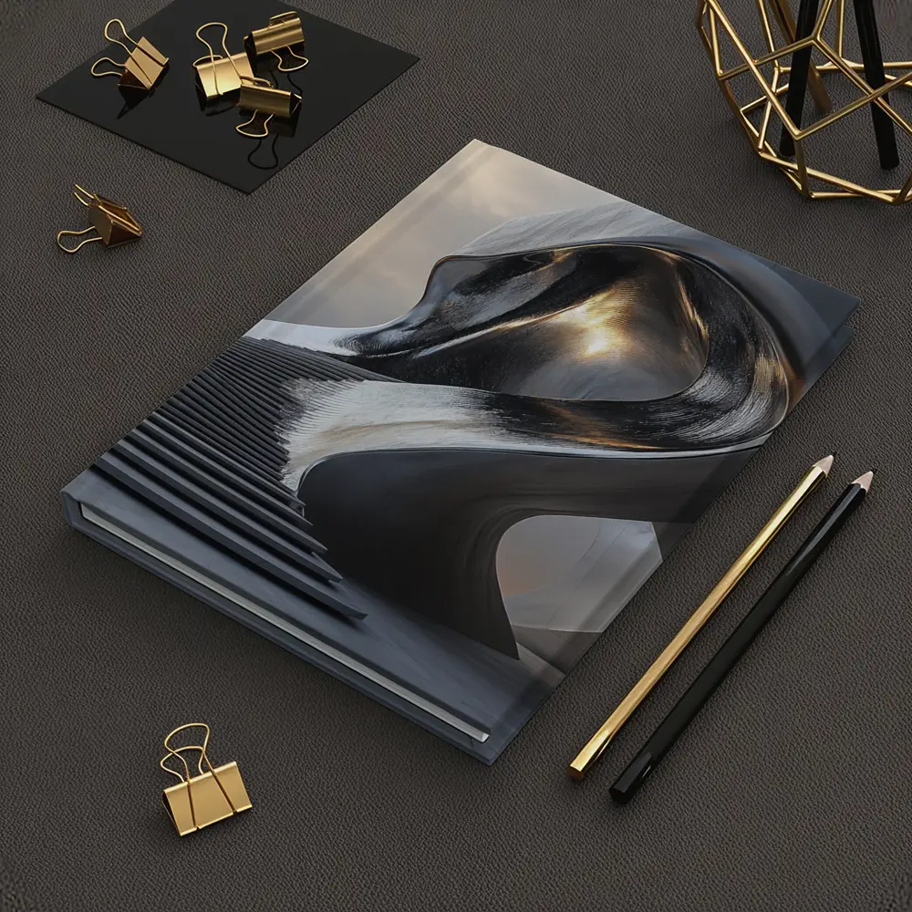 Futuristic Sculptural Architecture Cloudy Sky Art – Notebooks