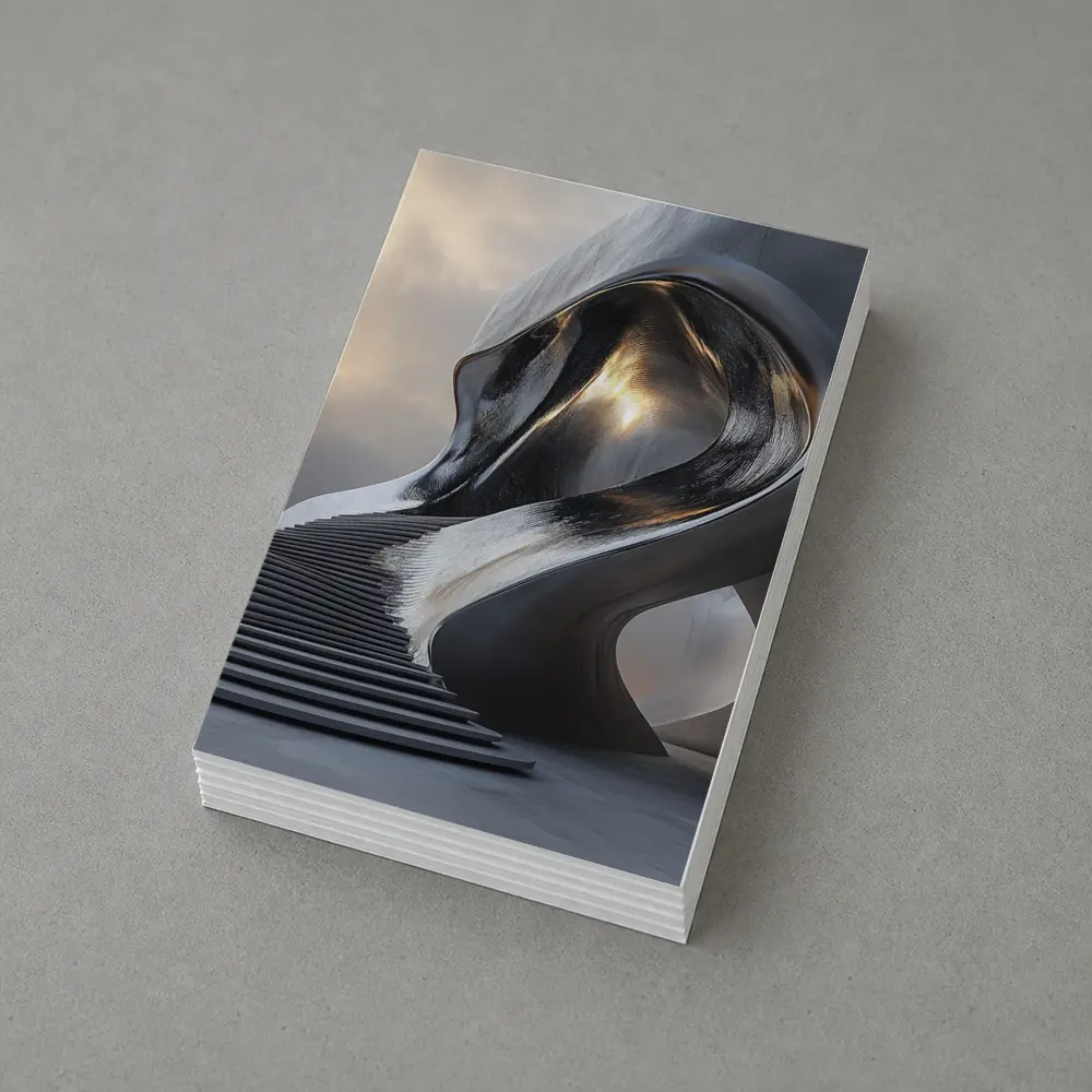 Futuristic Sculptural Architecture Cloudy Sky Art – Postcards