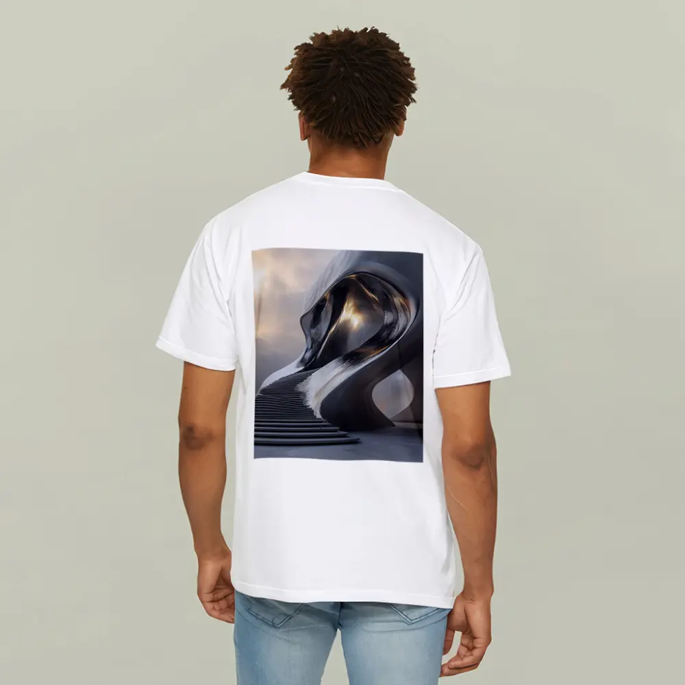 Futuristic Sculptural Architecture Cloudy Sky Art – T-Shirts