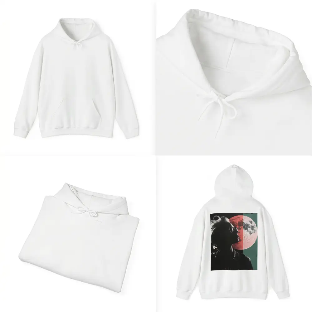 Woman Silhouette Pink Moon Pop Art – Hoodies
