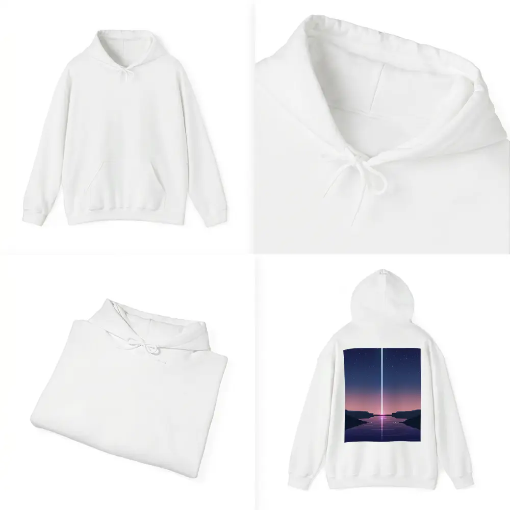 Minimalist Starry Night Canyon Light Beam – Hoodies
