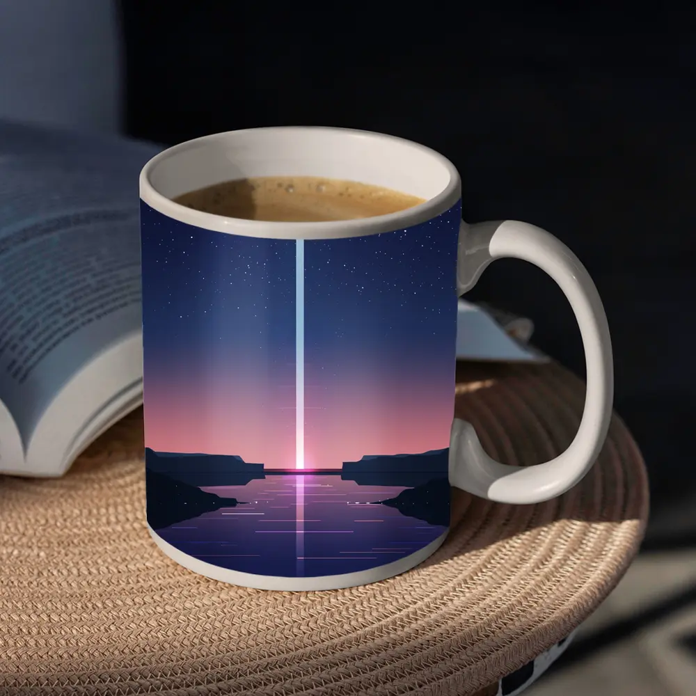 Minimalist Starry Night Canyon Light Beam – Mugs