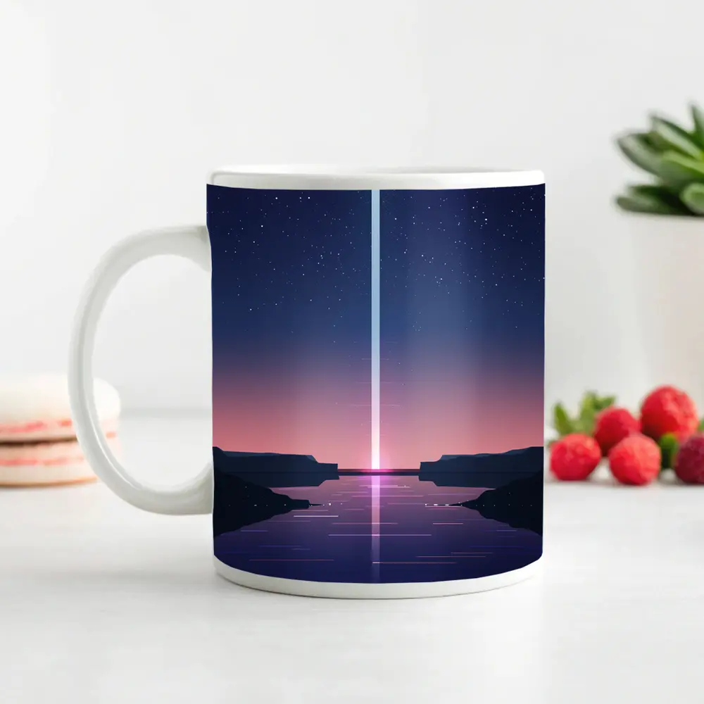 Minimalist Starry Night Canyon Light Beam – Mugs