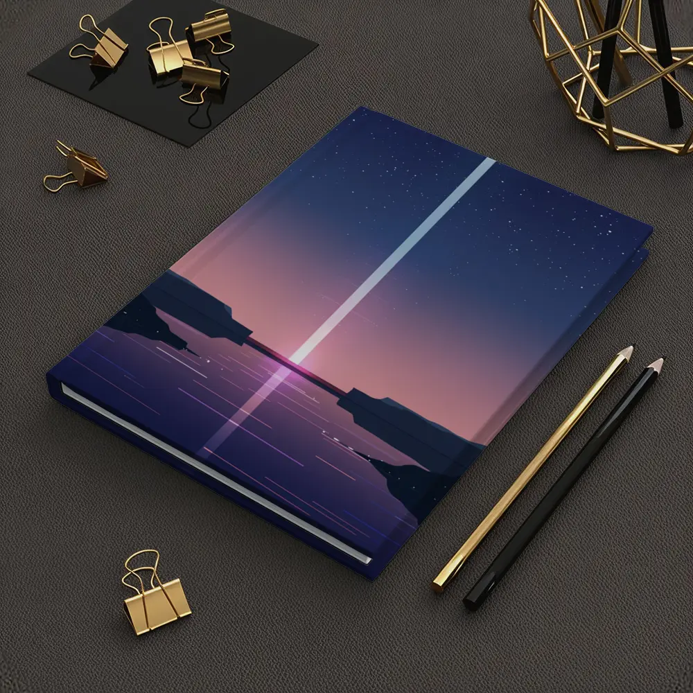 Minimalist Starry Night Canyon Light Beam – Notebooks
