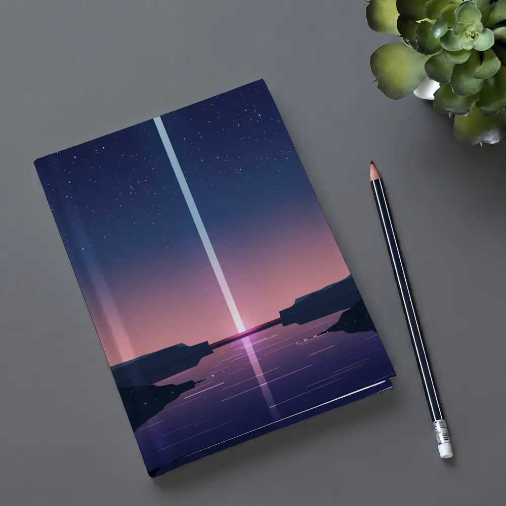 Minimalist Starry Night Canyon Light Beam – Notebooks