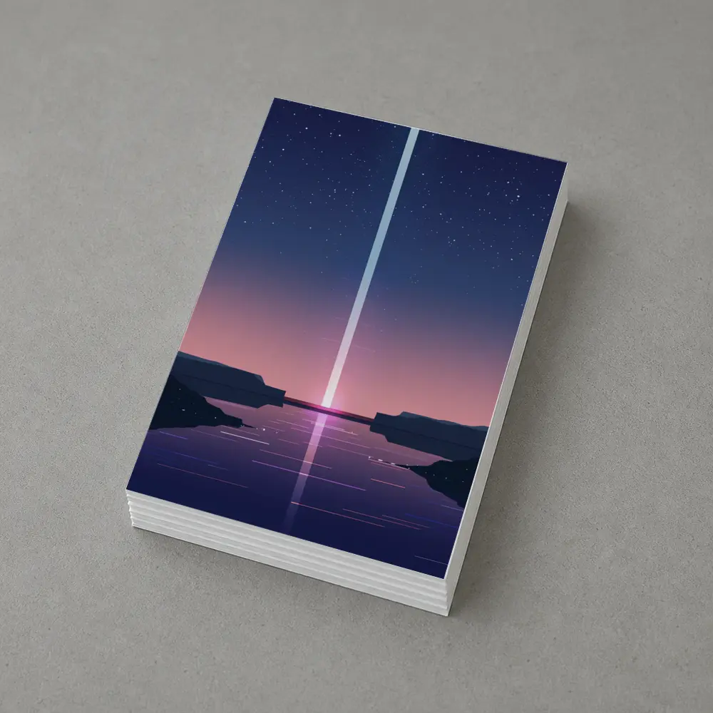 Minimalist Starry Night Canyon Light Beam – Postcards