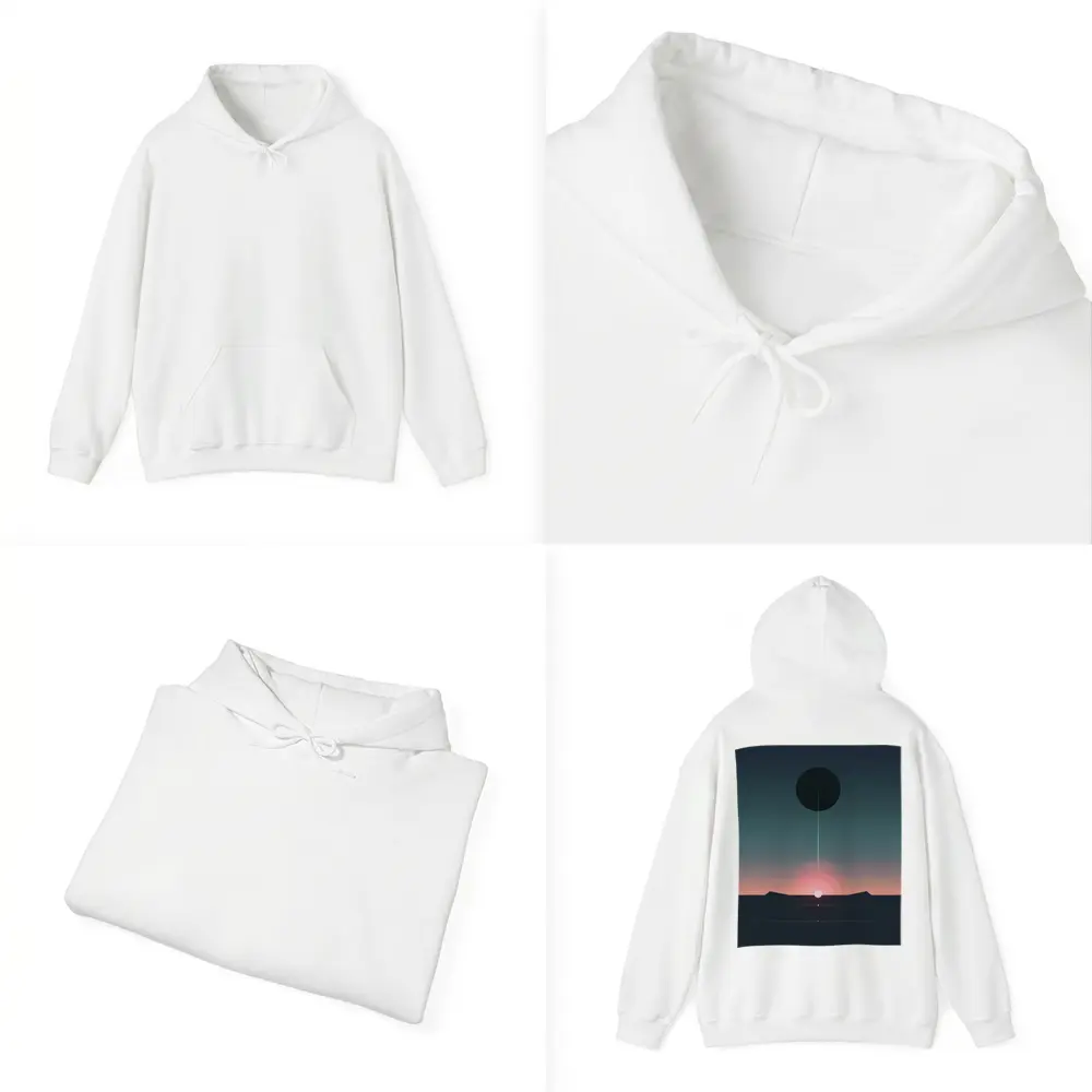 Minimalist Sunset Eclipse Dark Sky Art – Hoodies