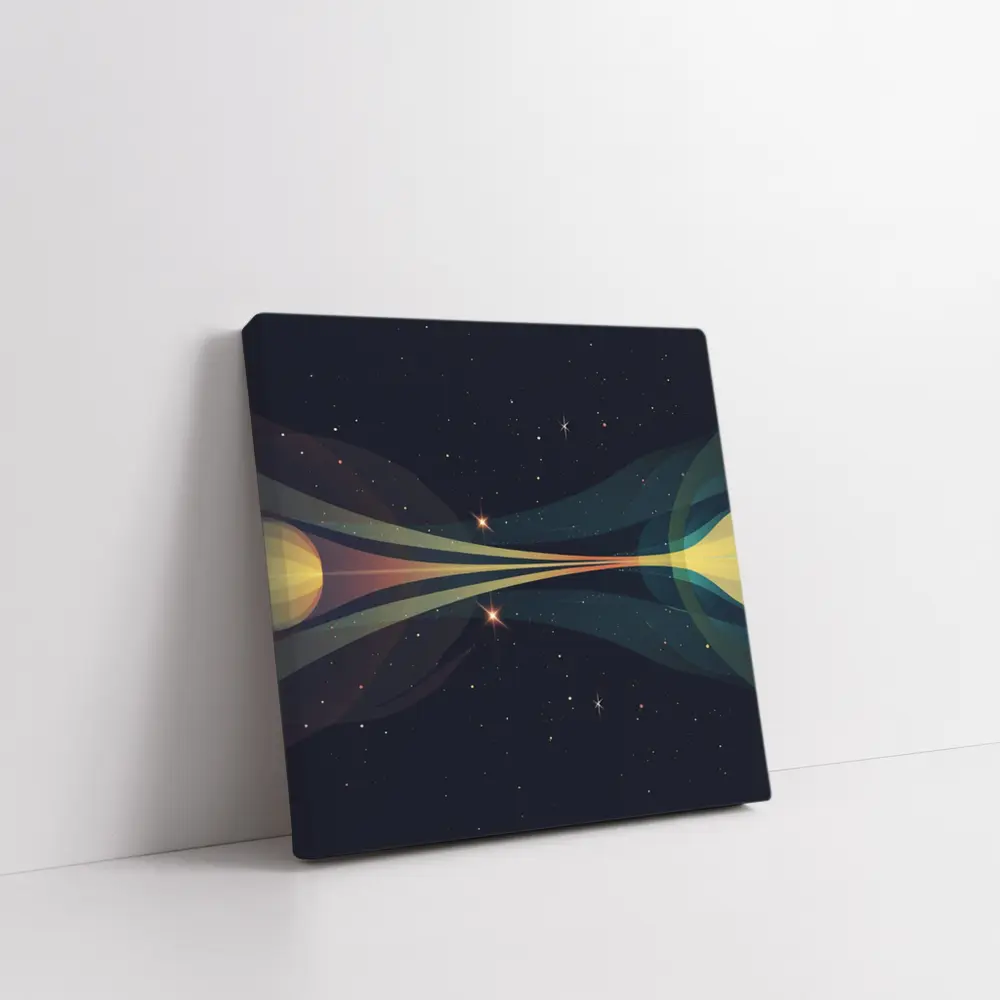 Two Planets Colliding Beams Dark Space – Wall Art