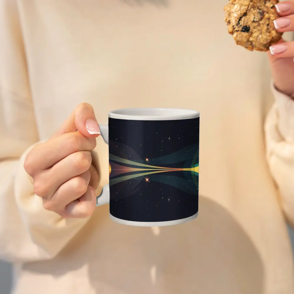 Two Planets Colliding Beams Dark Space – Mugs