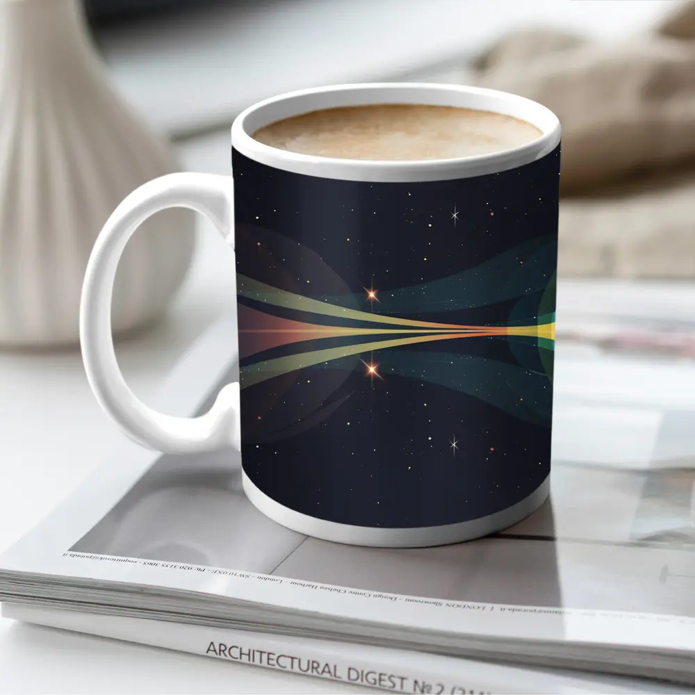 Two Planets Colliding Beams Dark Space – Mugs