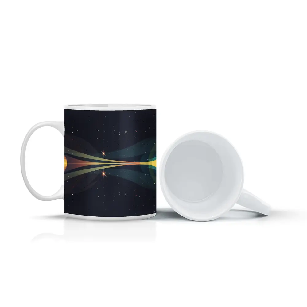Two Planets Colliding Beams Dark Space – Mugs