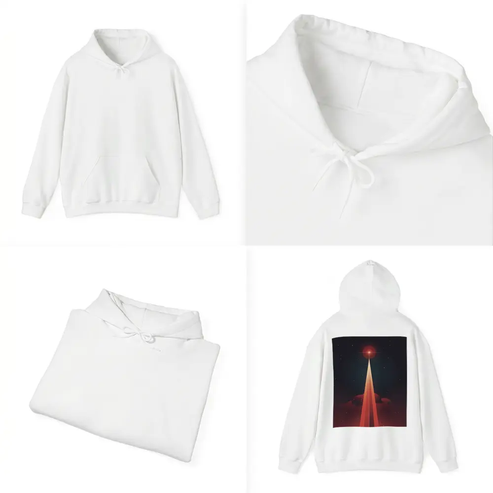 Red Planet Space Beam Retro Cosmic Art – Hoodies
