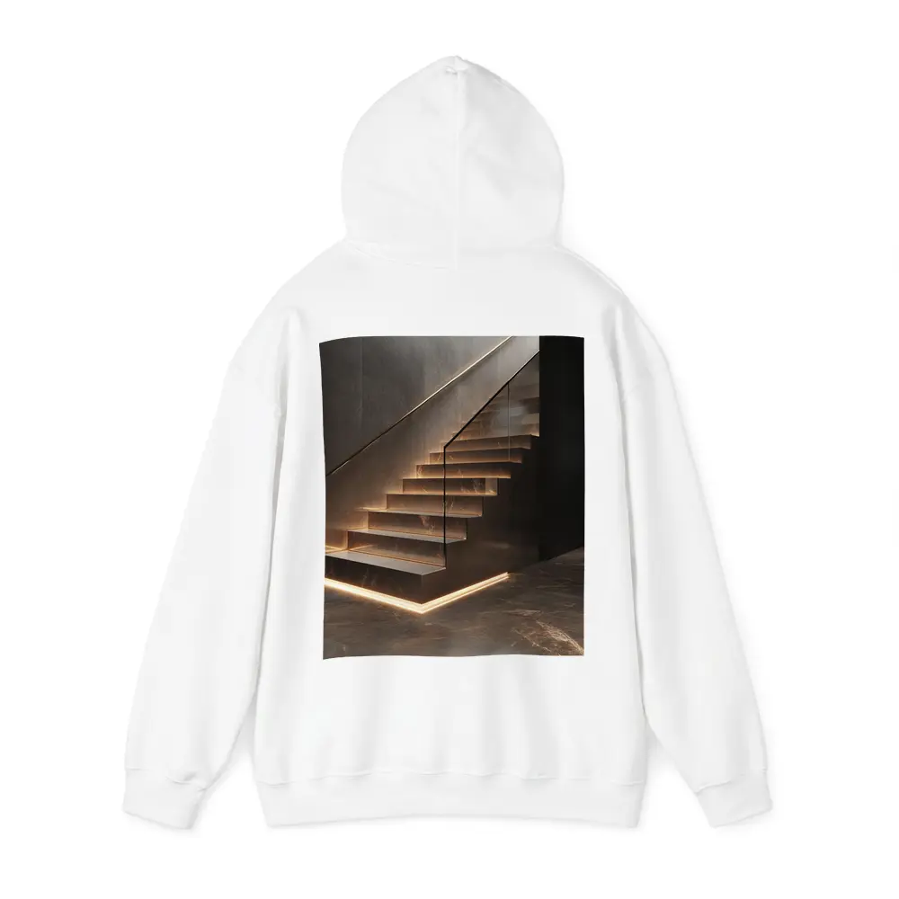 Marble Floating Staircase With LED Strip Lighting – Hoodies
