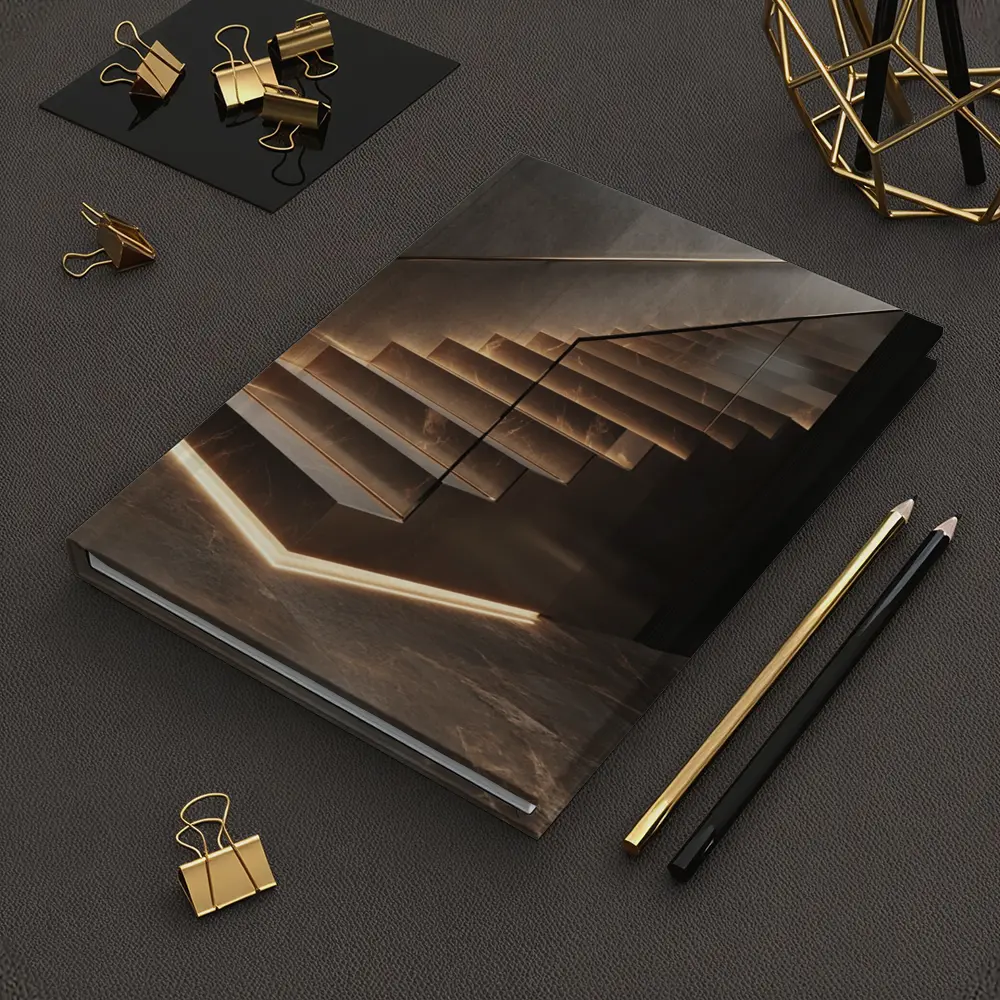 Marble Floating Staircase With LED Strip Lighting – Notebooks