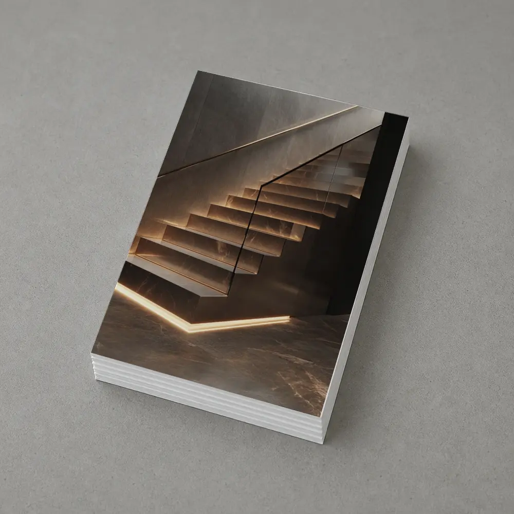 Marble Floating Staircase With LED Strip Lighting – Postcards