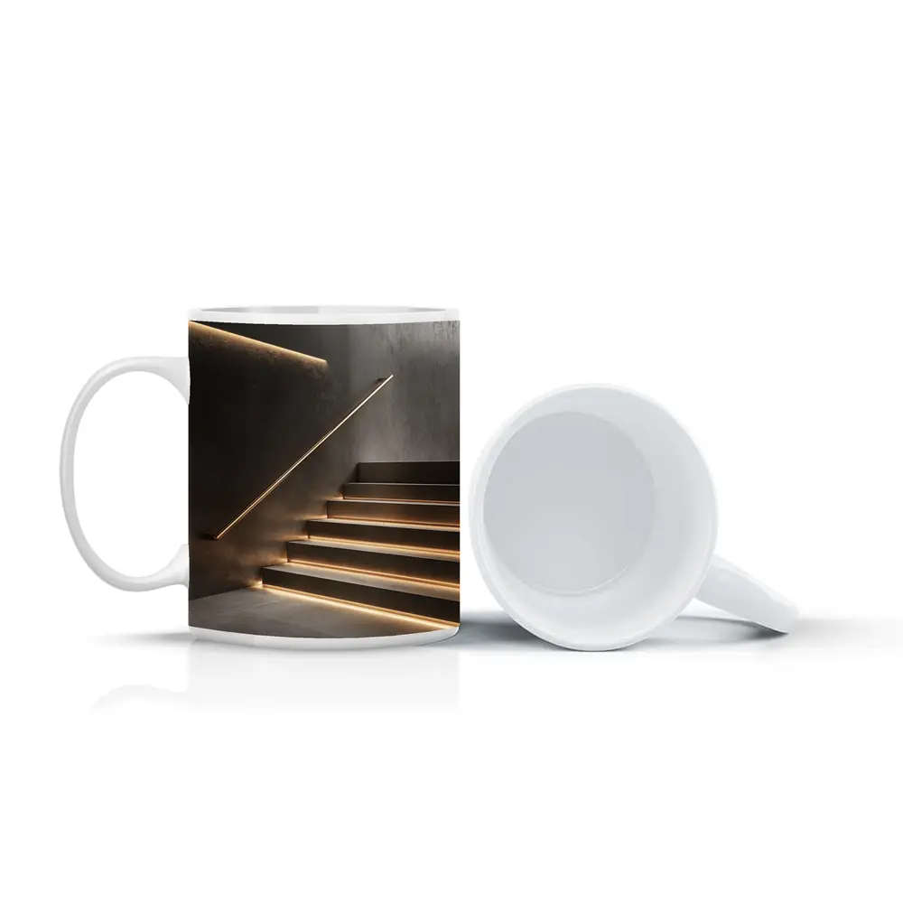 Modern Staircase Warm LED Strip Lighting Interior – Mugs