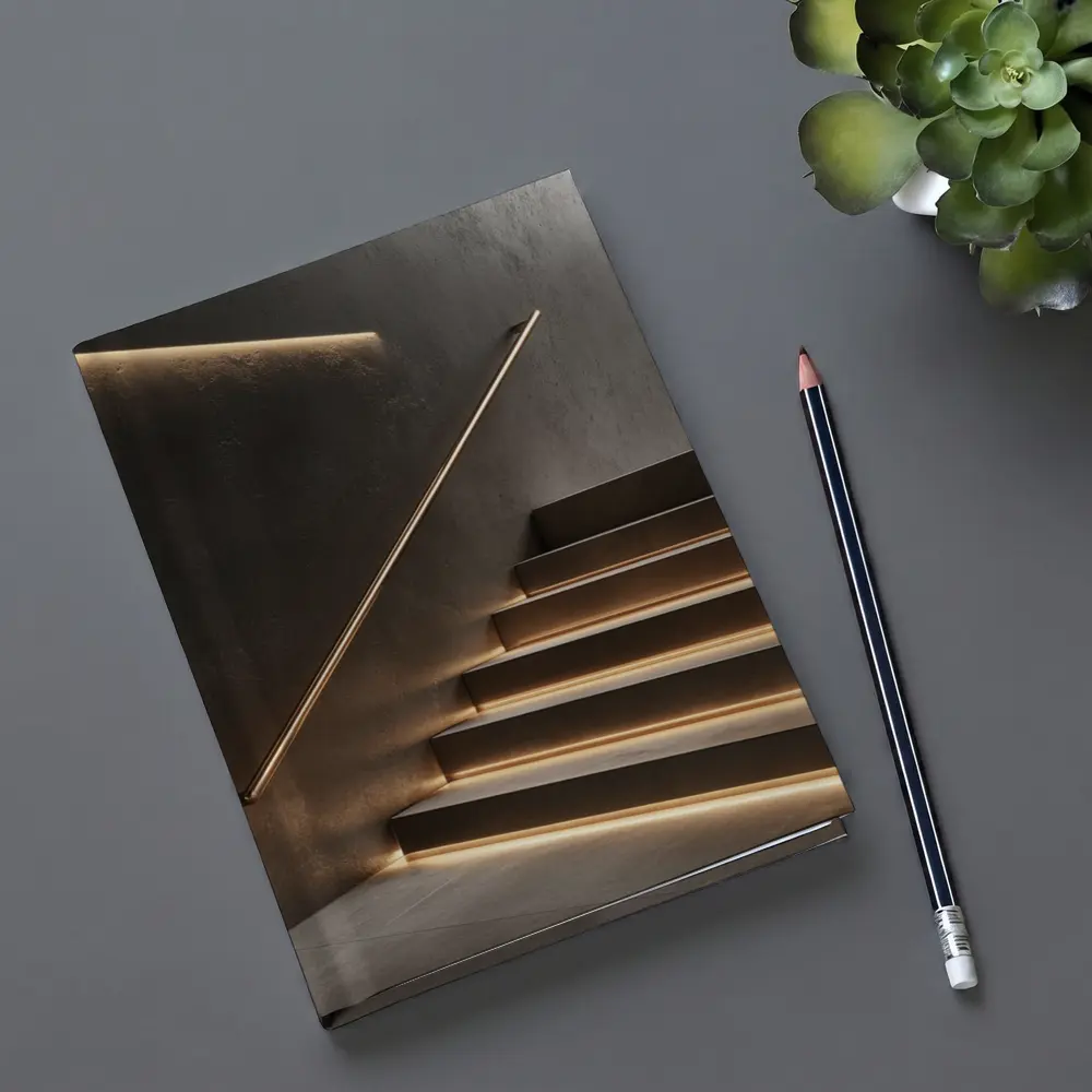 Modern Staircase Warm LED Strip Lighting Interior – Notebooks