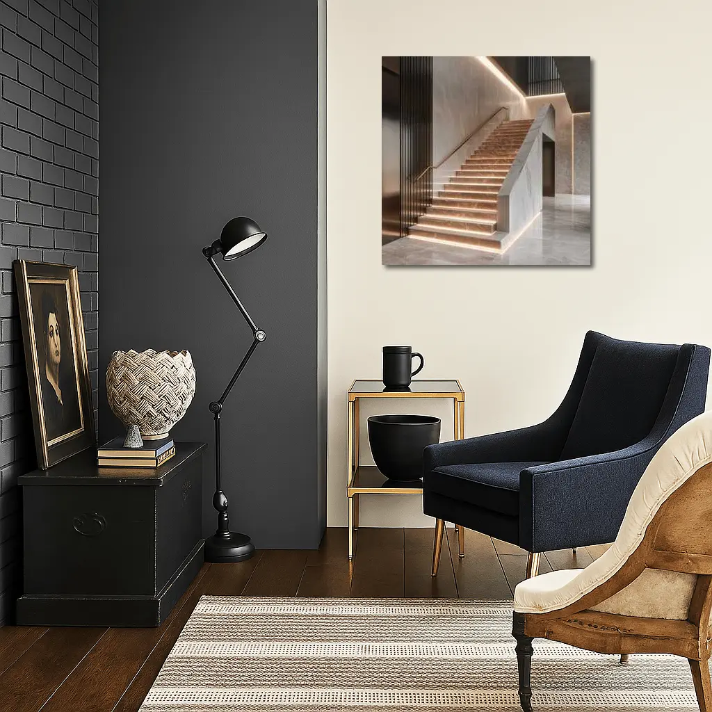 Marble Staircase Luxury Modern Interior Design – Wall Art