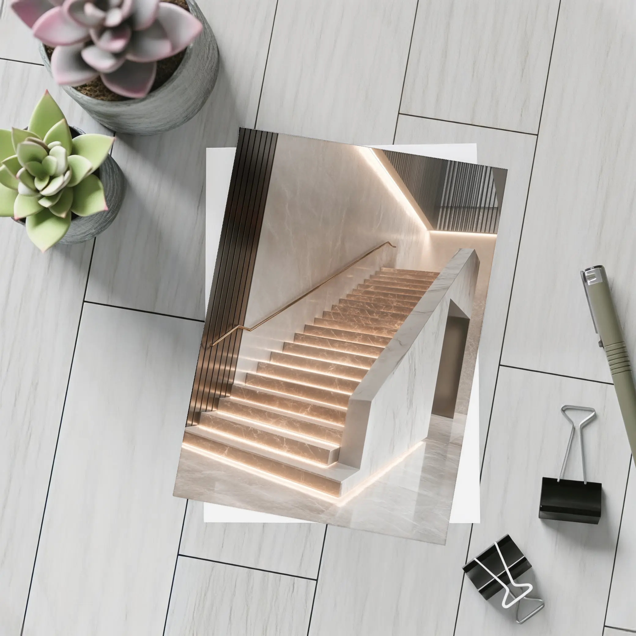 Marble Staircase Luxury Modern Interior Design – Postcards