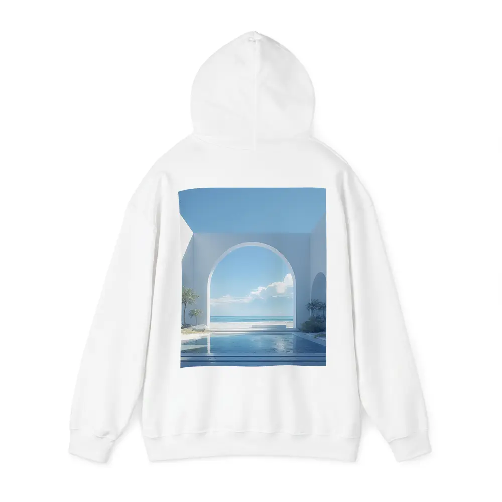 White Arch Pool Overlooking Blue Ocean – Hoodies