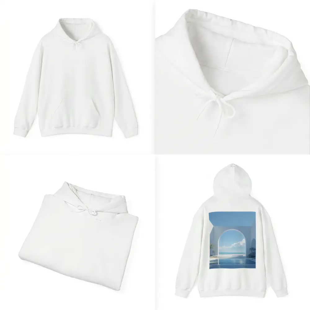 White Arch Pool Overlooking Blue Ocean – Hoodies