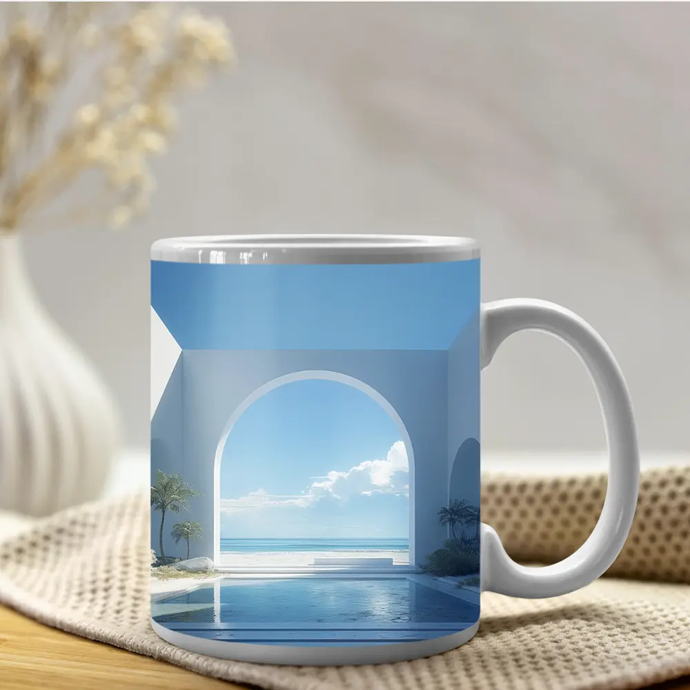 White Arch Pool Overlooking Blue Ocean – Mugs