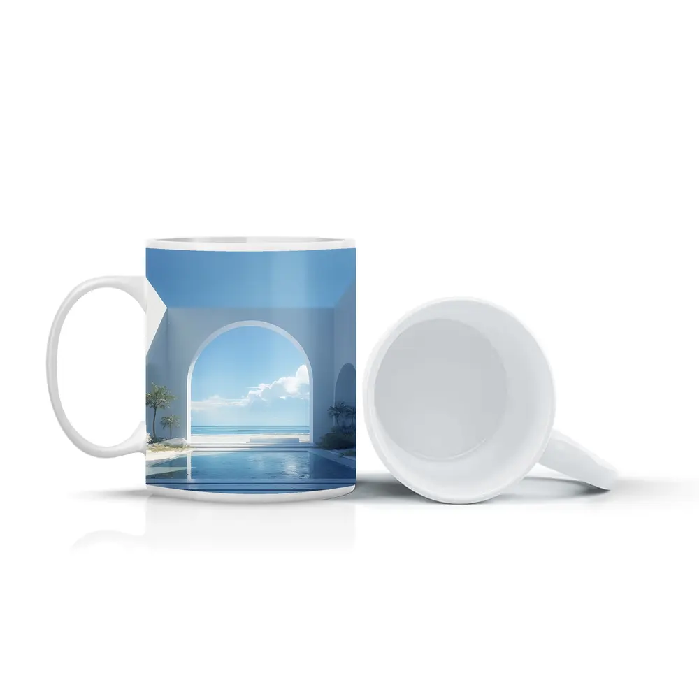 White Arch Pool Overlooking Blue Ocean – Mugs