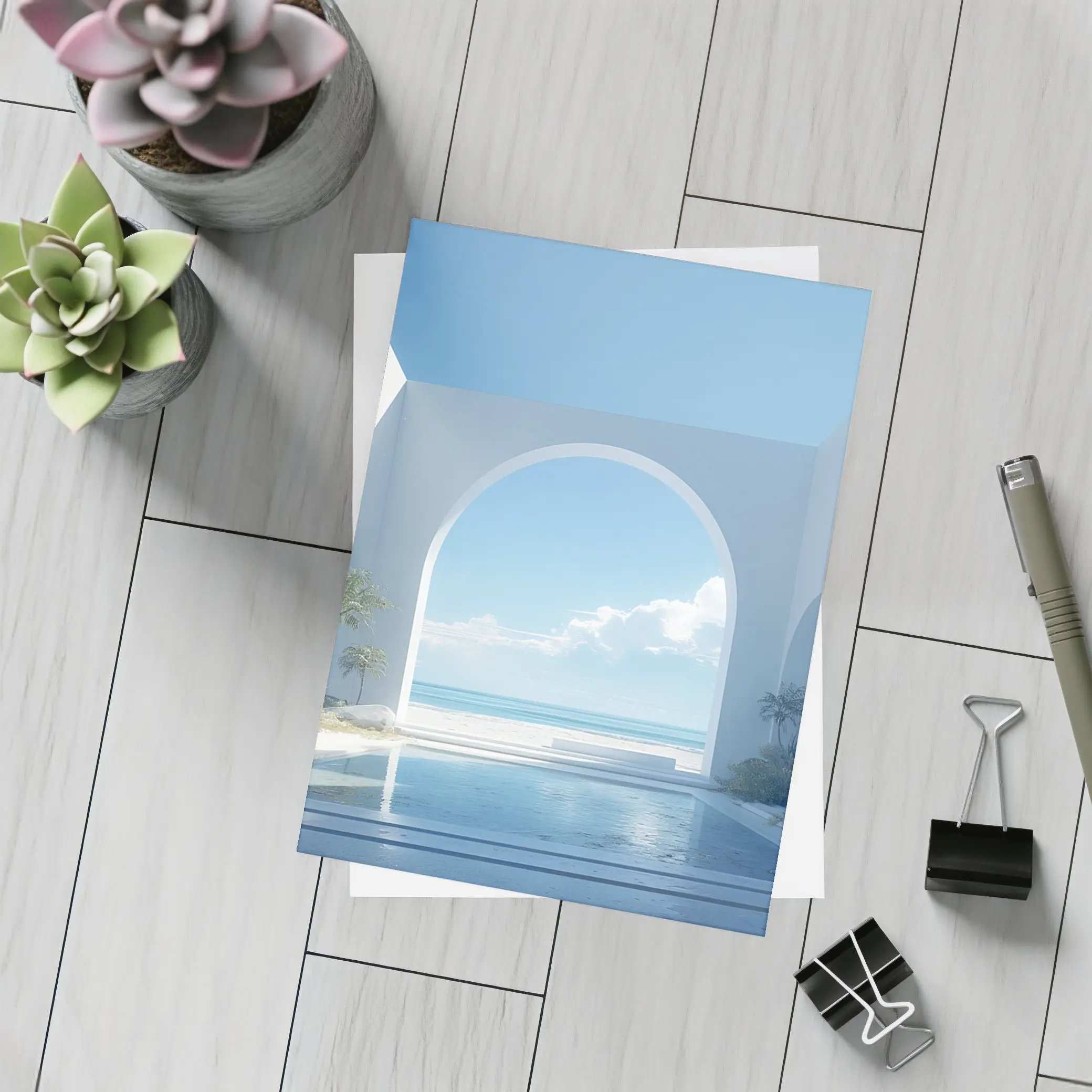 White Arch Pool Overlooking Blue Ocean – Postcards