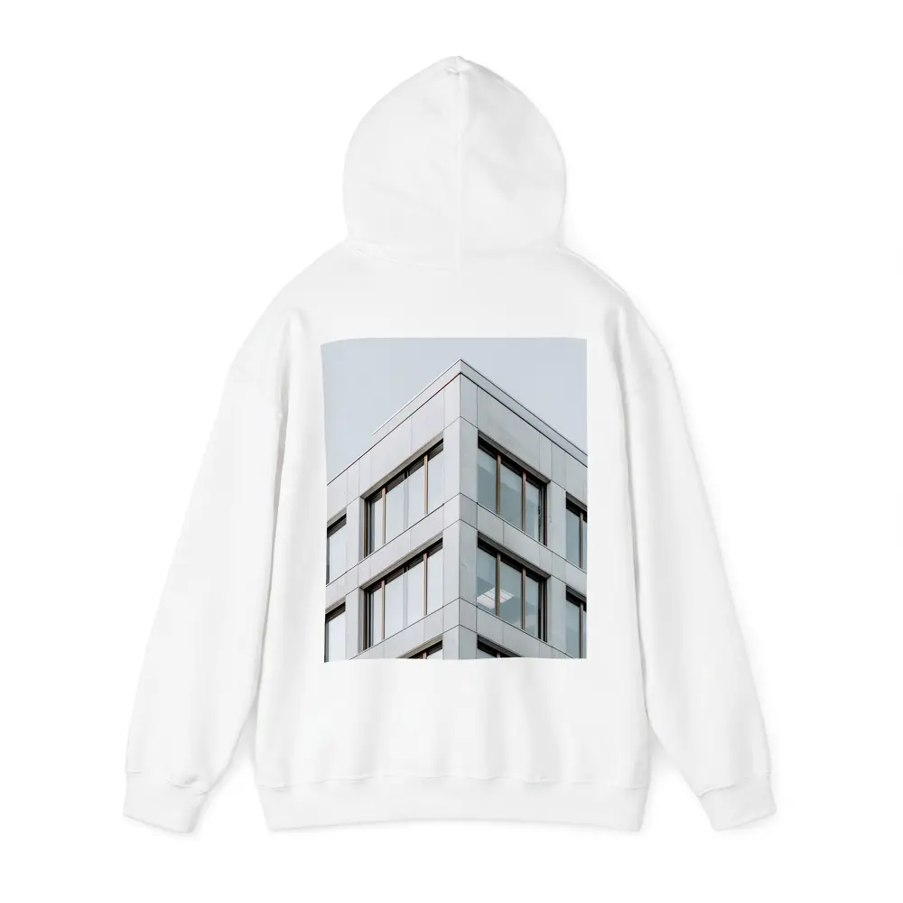 Modern Office Building Corner Gray Sky – Hoodies