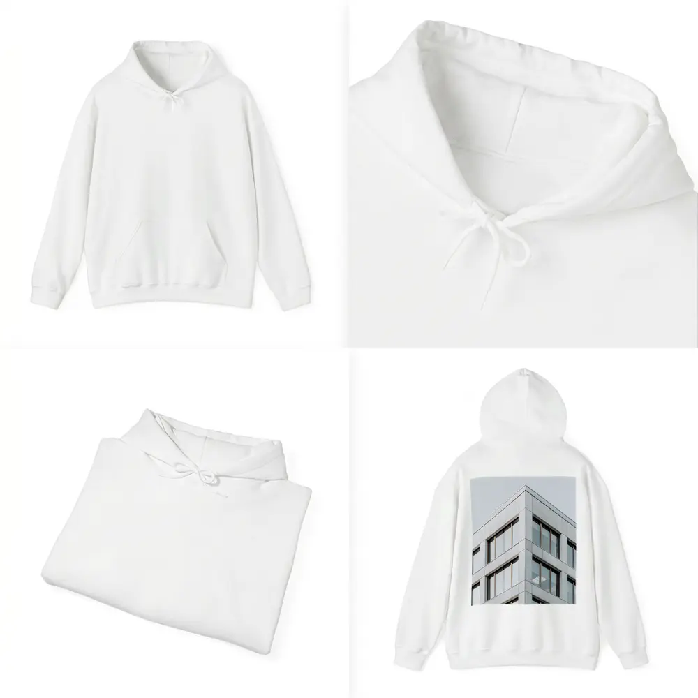 Modern Office Building Corner Gray Sky – Hoodies