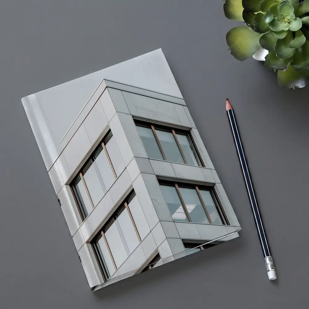 Modern Office Building Corner Gray Sky – Notebooks