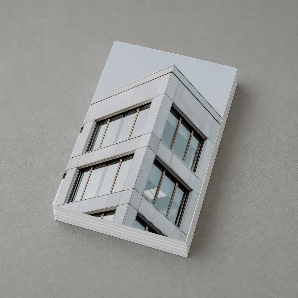 Modern Office Building Corner Gray Sky – Postcards